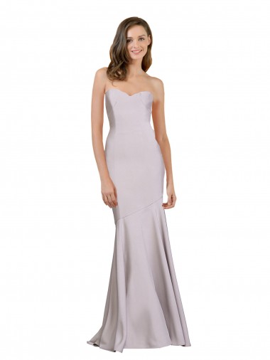 Vendeurs de Lilas arctique Sirène Sans bretelle Crêpe Stretch Longue Robes demoiselle d'honneur / Robes de bal