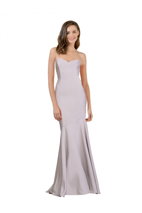Vendeurs de Lilas arctique Sirène Sans bretelle Crêpe Stretch Longue Robes demoiselle d'honneur / Robes de bal