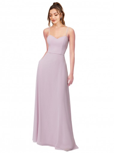 Vendeurs de Lueur rose Trapèze Mousseline Longue Robes demoiselle d'honneur