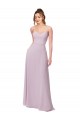 Vendeurs de Lueur rose Trapèze Mousseline Longue Robes demoiselle d'honneur