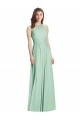 Vendeurs de Menthe verte Trapèze Licou Mousseline Longue Robes demoiselle d'honneur