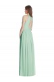 Vendeurs de Menthe verte Trapèze Licou Mousseline Longue Robes demoiselle d'honneur