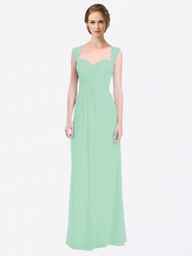 Vendeurs de Menthe verte Trapèze Mousseline Longue Robes demoiselle d'honneur