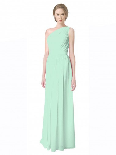 Vendeurs de Menthe verte Trapèze Mousseline Longue Robes demoiselle d'honneur