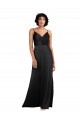 Vendeurs de Noir Colonne Col V Satiné Soyeux Longue Asymétrique Formelles Robes demoiselle d'honneur / Robes de soirée / Robes de bal