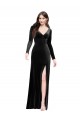 Vendeurs de Noir Colonne Col V Velours Stretch Longue Formelles Robes demoiselle d'honneur / Robes de soirée / Robes de bal