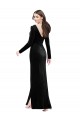 Vendeurs de Noir Colonne Col V Velours Stretch Longue Formelles Robes demoiselle d'honneur / Robes de soirée / Robes de bal