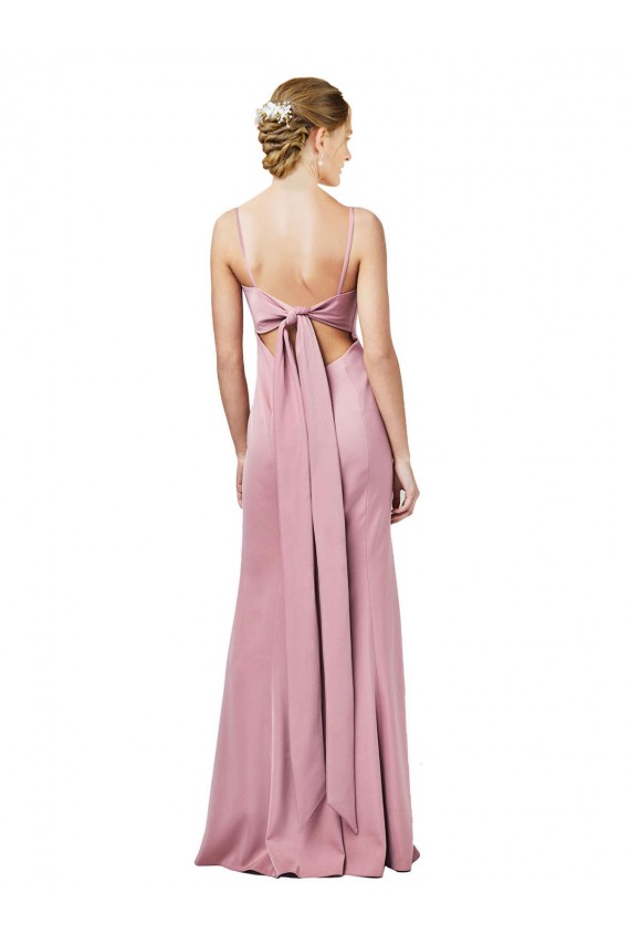 Vendeurs de Noir Fourreau Bretelles spaghetti Col Carré Crêpe Stretch Longue Formelles Robes demoiselle d'honneur / Robes de soirée / Robes de bal