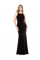Vendeurs de Noir Fourreau Bretelles spaghetti Col bijou Velours Stretch Longue Formelles Robes demoiselle d'honneur / Robes de soirée / Robes de bal