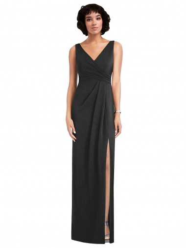 Vendeurs de Noir Fourreau Col V Spandex Longue Formelles Robes demoiselle d'honneur / Robes de soirée / Robes de bal