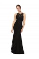 Vendeurs de Noir Fourreau Col bijou Dentelle Longue Robes demoiselle d'honneur