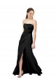 Vendeurs de Noir Fourreau Sans bretelle Crêpe Stretch Longue Formelles Robes demoiselle d'honneur / Robes de soirée / Robes de bal