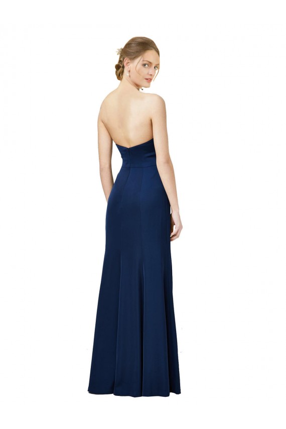 Vendeurs de Noir Fourreau Sans bretelle Crêpe Stretch Longue Formelles Robes demoiselle d'honneur / Robes de soirée / Robes de bal