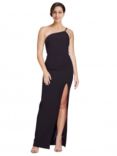 Vendeurs de Noir Fourreau Sans bretelle Crêpe Stretch Longue Formelles Robes demoiselle d'honneur / Robes de soirée / Robes de bal