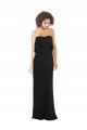 Vendeurs de Noir Fourreau Sans bretelle Mousseline Longue Robes demoiselle d'honneur