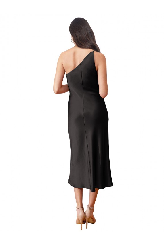 Vendeurs de Noir Fourreau midi Satiné Stretch Courte Robes demoiselle d'honneur / Robes de soirée / Robes de cocktail
