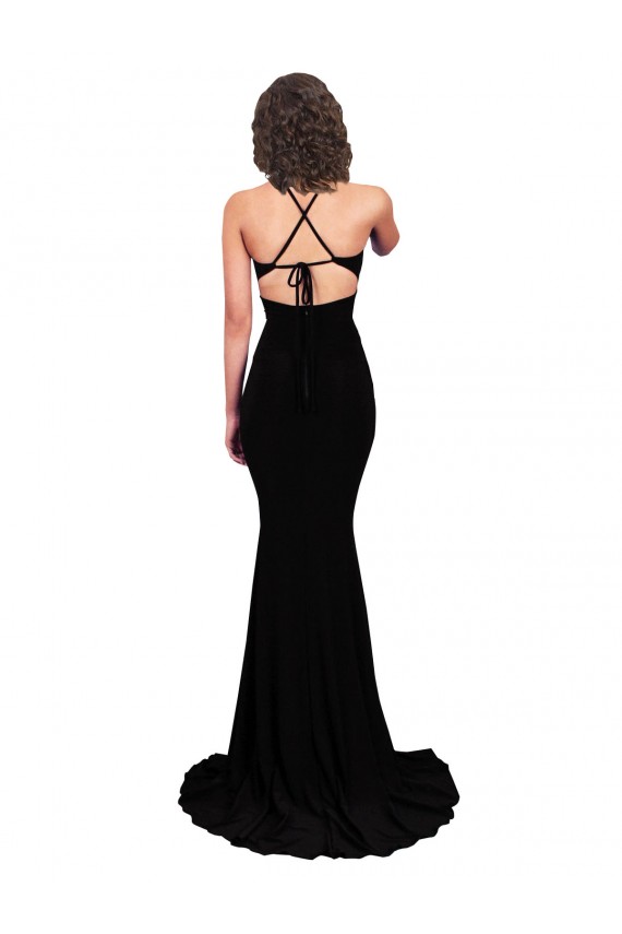 Vendeurs de Noir Sirène Col V Spandex Longue Formelles Robes demoiselle d'honneur / Robes de soirée / Robes de bal