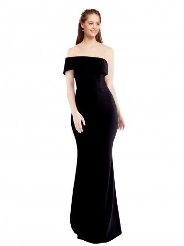 Vendeurs de Noir Sirène Crêpe Stretch Longue Formelles Robes demoiselle d'honneur / Robes de soirée / Robes de bal