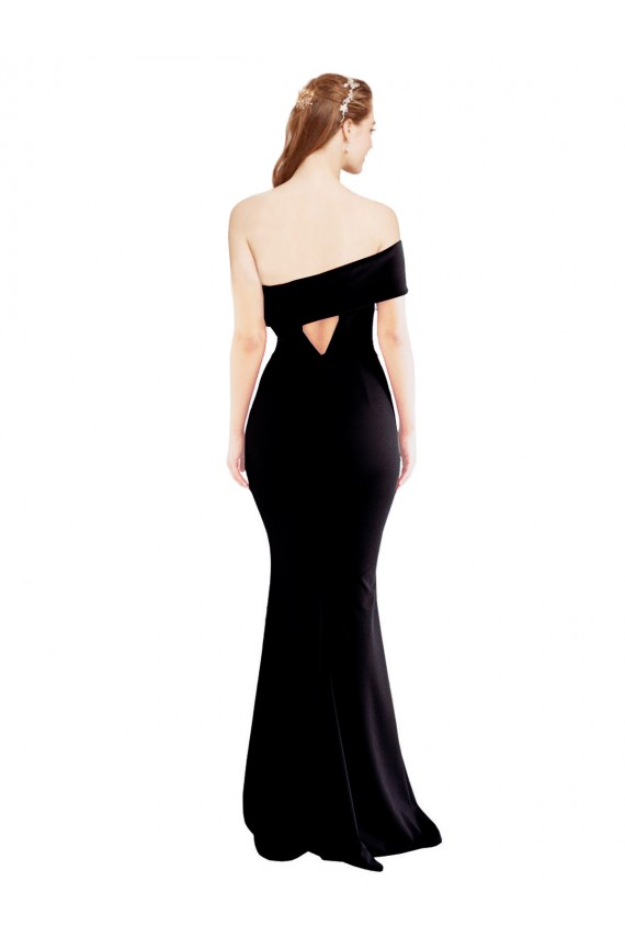 Vendeurs de Noir Sirène Crêpe Stretch Longue Formelles Robes demoiselle d'honneur / Robes de soirée / Robes de bal