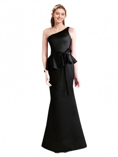 Vendeurs de Noir Sirène Satiné Longue Robes demoiselle d'honneur