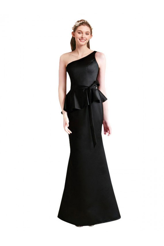 Vendeurs de Noir Sirène Satiné Longue Robes demoiselle d'honneur