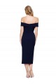 Vendeurs de Bleu marine foncé Sirène Épaule Dénudée midi Crêpe Stretch Courte Robes demoiselle d'honneur / Robes de soirée / Robes de cocktail