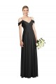 Vendeurs de Noir Trapèze Bretelles spaghetti Mousseline Longue Robes demoiselle d'honneur