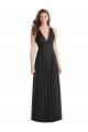 Vendeurs de Noir Trapèze Col V Mousseline Longue Robes demoiselle d'honneur
