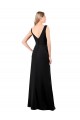 Vendeurs de Noir Trapèze Col V Mousseline Longue Robes demoiselle d'honneur / Robes de bal