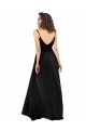 Vendeurs de Noir Trapèze Col V Satiné Soyeux Longue Asymétrique Formelles Robes demoiselle d'honneur / Robes de soirée / Robes de bal