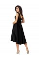 Vendeurs de Noir Trapèze Illusion midi Satiné Dentelle Courte Asymétrique Robes demoiselle d'honneur / Robes de cocktail