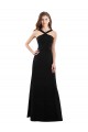 Vendeurs de Noir Trapèze Licou Mousseline Longue Robes demoiselle d'honneur