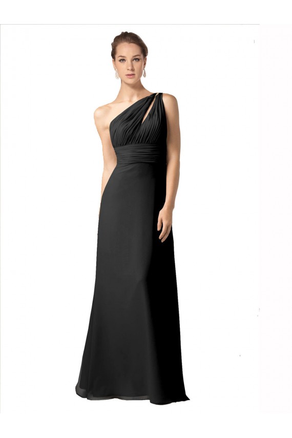 Vendeurs de Noir Trapèze Mousseline Longue Robes demoiselle d'honneur