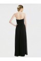 Vendeurs de Noir Trapèze Sans bretelle Mousseline Dentelle Longue Robes demoiselle d'honneur