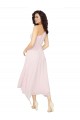 Vendeurs de Noir Trapèze Sans bretelle midi Mousseline Courte Asymétrique Robes demoiselle d'honneur / Robes de cocktail