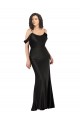 Vendeurs de Noir Trapèze Épaule Dénudée Satiné Soyeux Longue Formelles Robes demoiselle d'honneur / Robes de soirée / Robes de bal