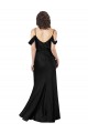 Vendeurs de Noir Trapèze Épaule Dénudée Satiné Soyeux Longue Formelles Robes demoiselle d'honneur / Robes de soirée / Robes de bal
