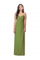 Vendeurs de Olive verte Trompette Sans bretelle Mousseline Longue Robes demoiselle d'honneur