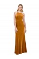 Vendeurs de Or Trapèze Licou Col Haut Velours Stretch Longue Formelles Robes demoiselle d'honneur / Robes de soirée / Robes de bal