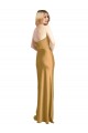 Vendeurs de Or Trapèze Sans bretelle Satiné Stretch Longue Formelles Robes demoiselle d'honneur / Robes de soirée / Robes de bal