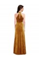 Vendeurs de Or Trompette Licou Col Haut Velours Stretch Longue Robes demoiselle d'honneur / Robes de bal