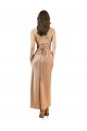 Vendeurs de Or rose Fourreau midi Satiné Soyeux Courte Robes demoiselle d'honneur / Robes de soirée / Robes de cocktail