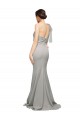 Vendeurs de Oyster Argent Sirène Balayage train Crêpe Stretch Tulle Longue Formelles Robes demoiselle d'honneur / Robes de soirée / Robes de bal