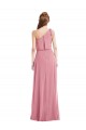 Vendeurs de Peau Rose Trapèze Mousseline Longue Robes demoiselle d'honneur