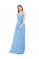 Vendeurs de Periwinkle Fourreau Col V Mousseline Longue Robes demoiselle d'honneur