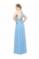 Vendeurs de Periwinkle Trapèze Licou Mousseline Longue Robes demoiselle d'honneur