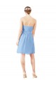 Vendeurs de Periwinkle Trapèze Sans bretelle Mousseline Courte Robes demoiselle d'honneur / Robes de cocktail
