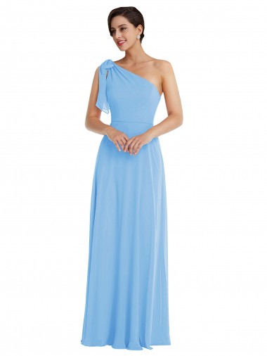 Vendeurs de Periwinkle Trompette Mousseline Longue Robes demoiselle d'honneur