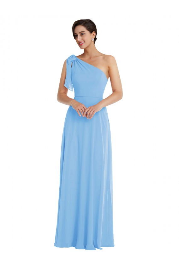 Vendeurs de Periwinkle Trompette Mousseline Longue Robes demoiselle d'honneur