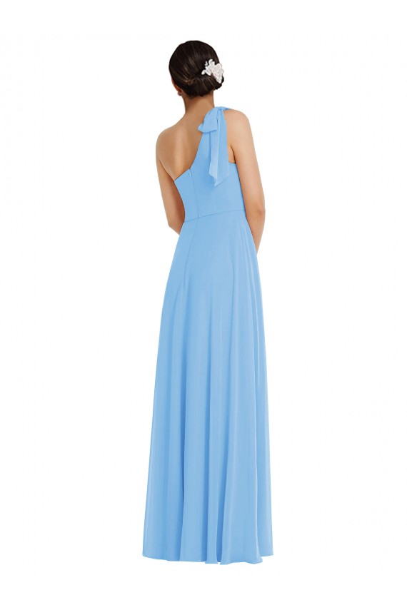 Vendeurs de Periwinkle Trompette Mousseline Longue Robes demoiselle d'honneur